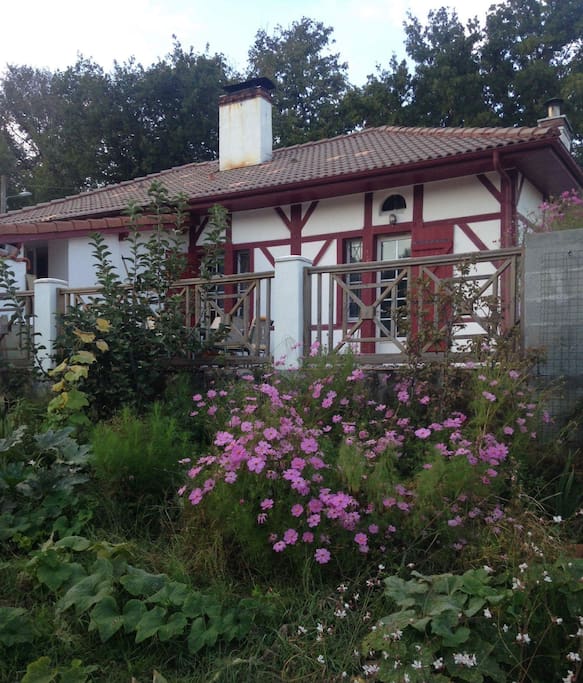 Maison landaise à colombages.
