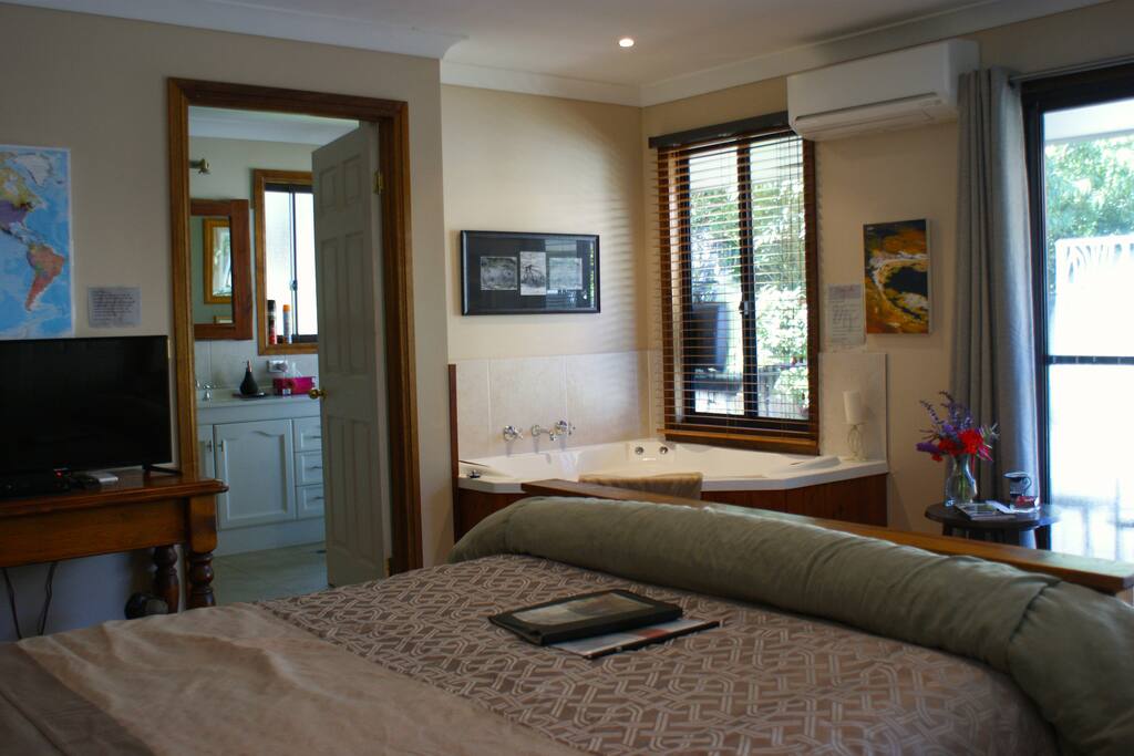 Only steps from bed to spa