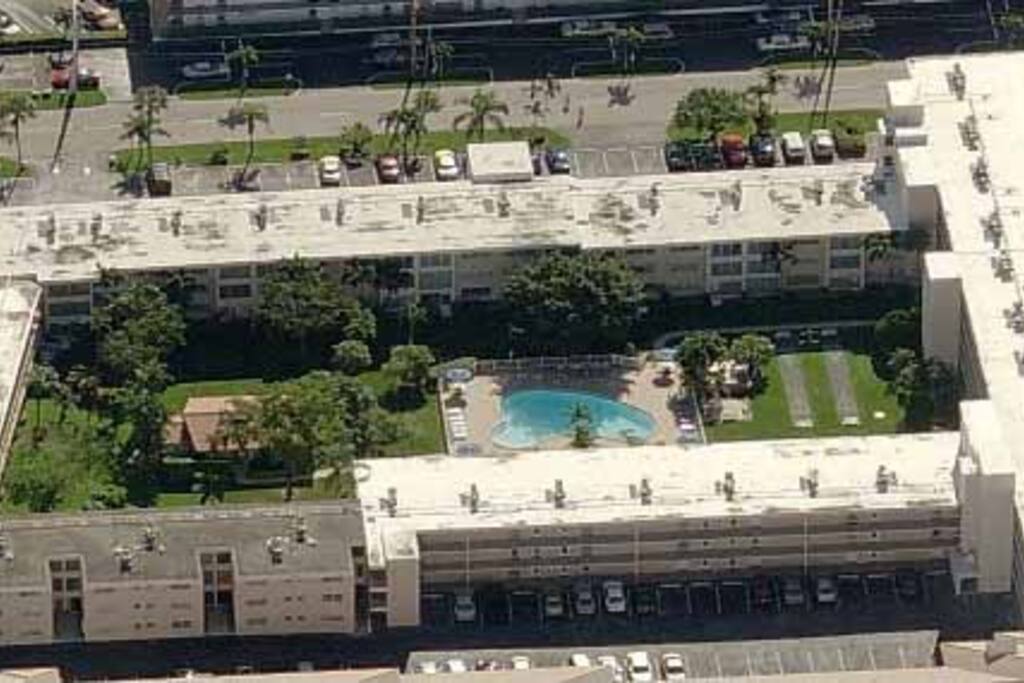 House and yard from above