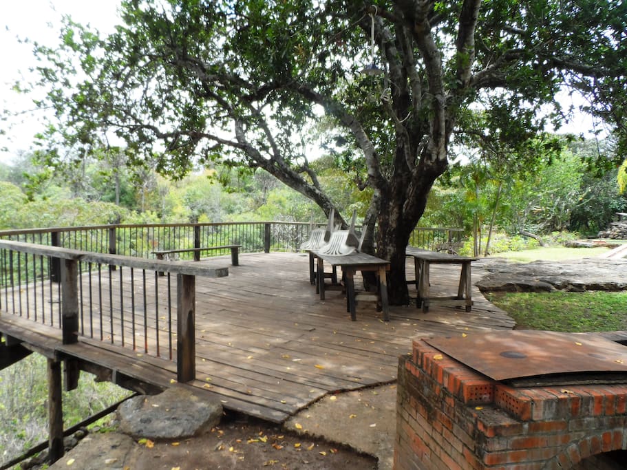 This is the affinity veranda which looks over the ravine and river below.