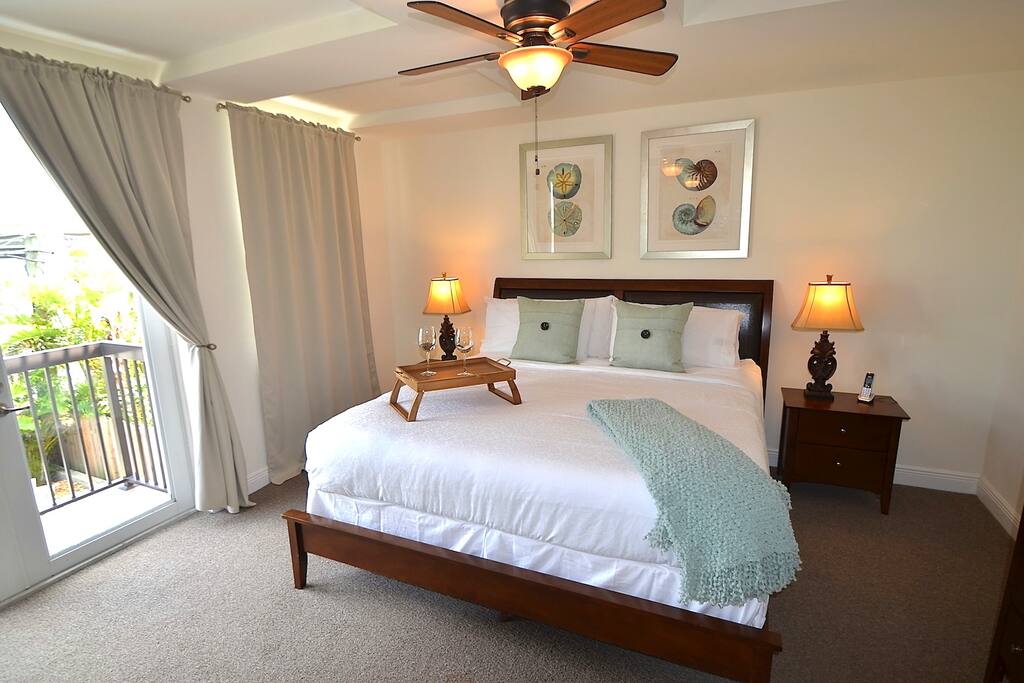Spacious (Private) Master Bedroom (King Bed) Offers LED HD Television, Balcony Terrace Overlooking Pool Lounge + En Suite Bathrooms...