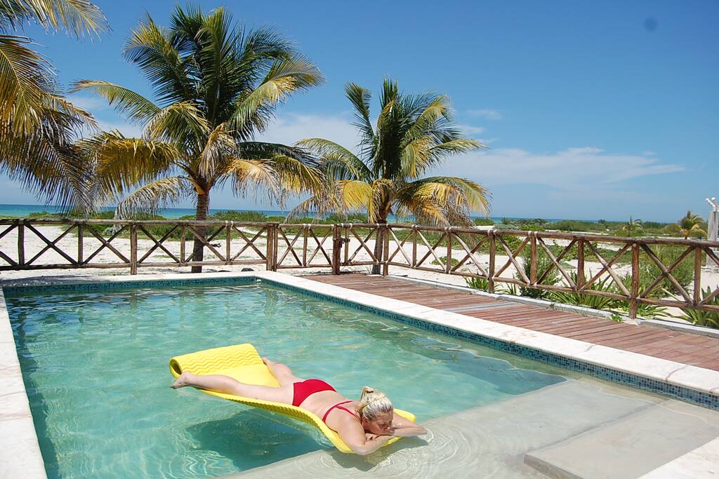 Beachfront home rental in Sisal Houses for Rent in Sisal, Yucatan, Mexico