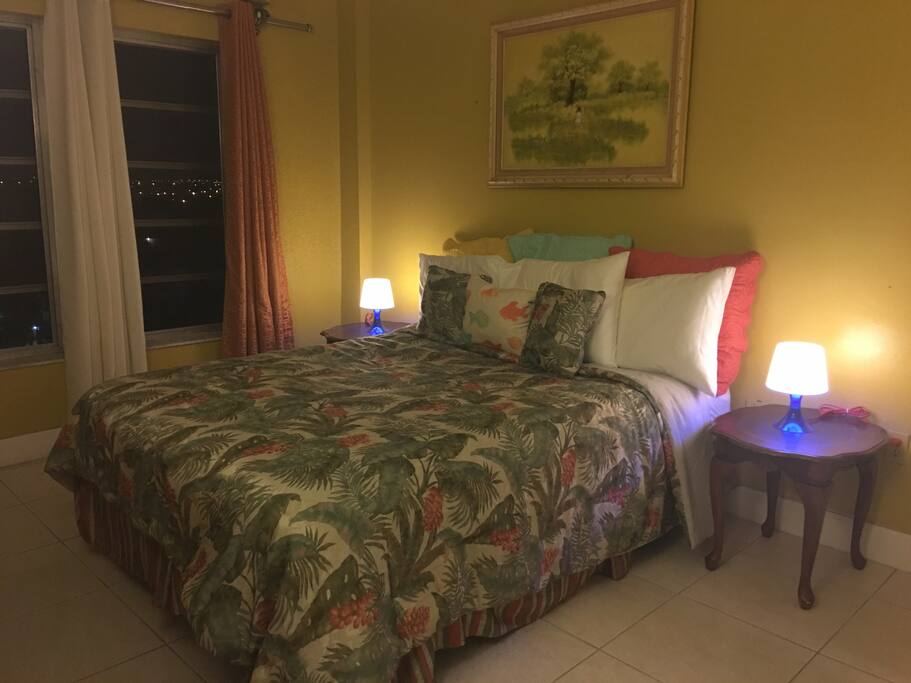 Queen bed private bath.
