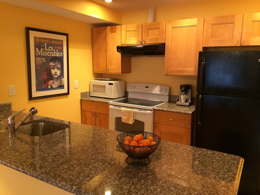 All new kitchen including microwave, coffee maker.