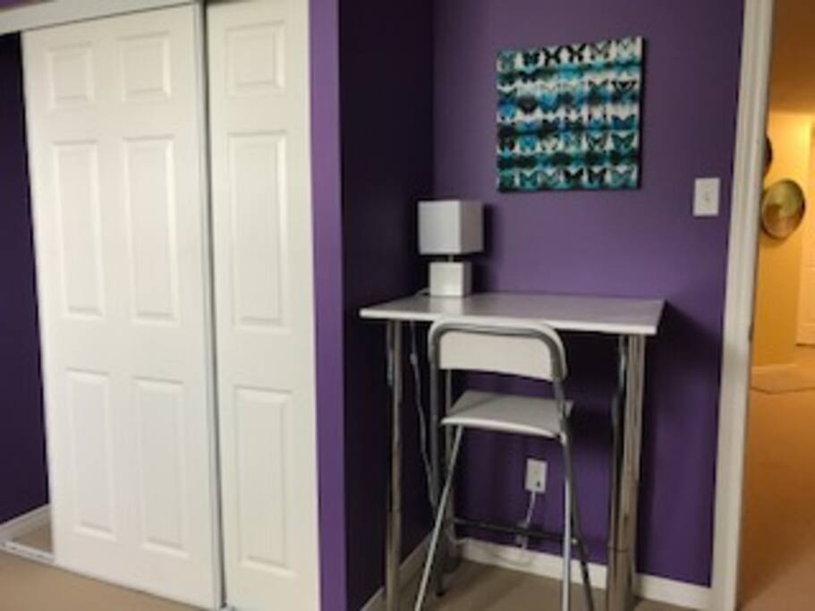 Desk, chair and closet