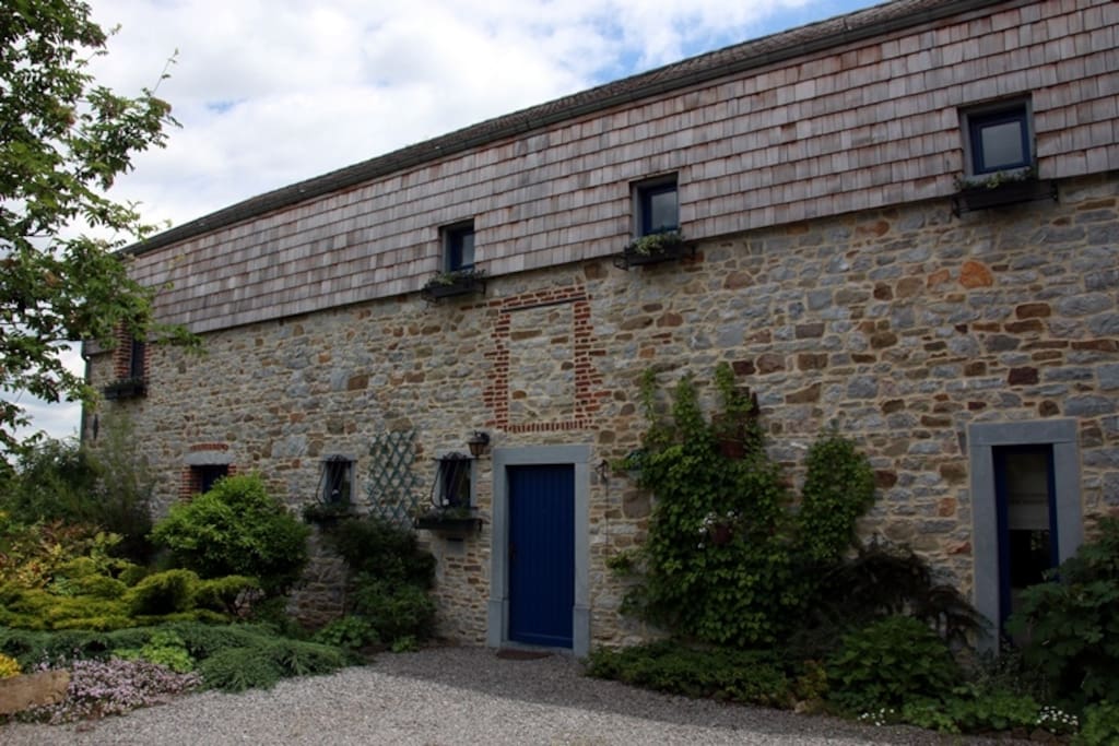 The restored facade of our 17th century farm