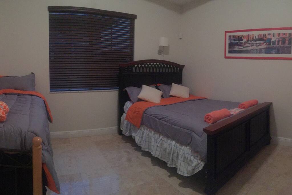 Queen size bed and 2 twin bed
