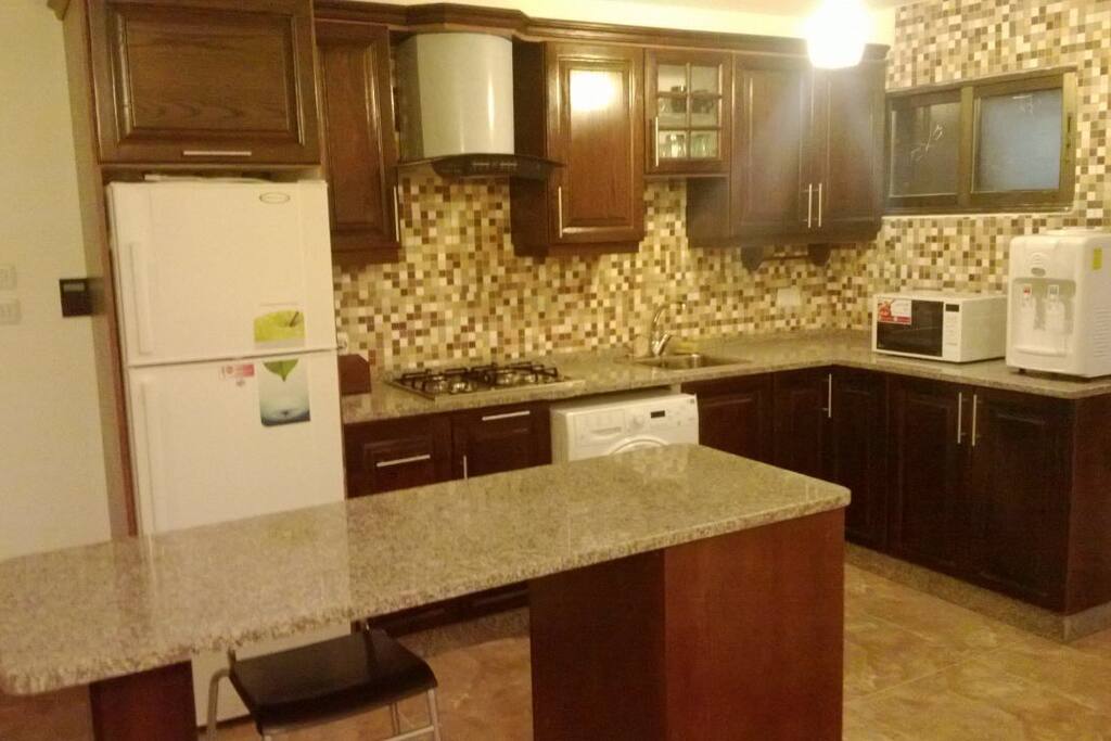 A fully equipped kitchen