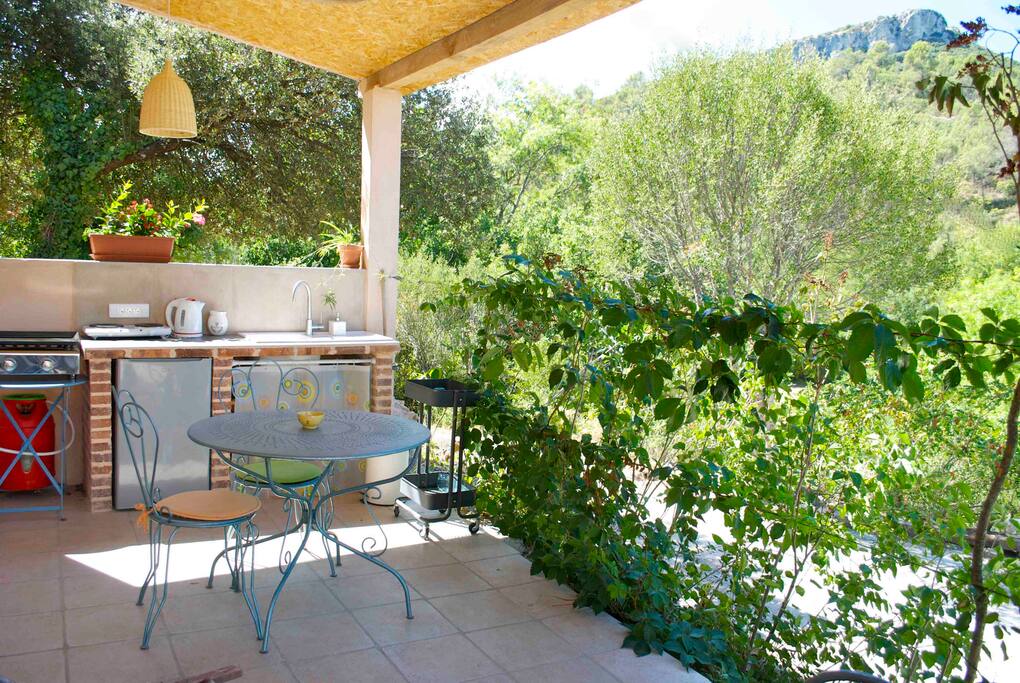 terrasse avec plan cuisine