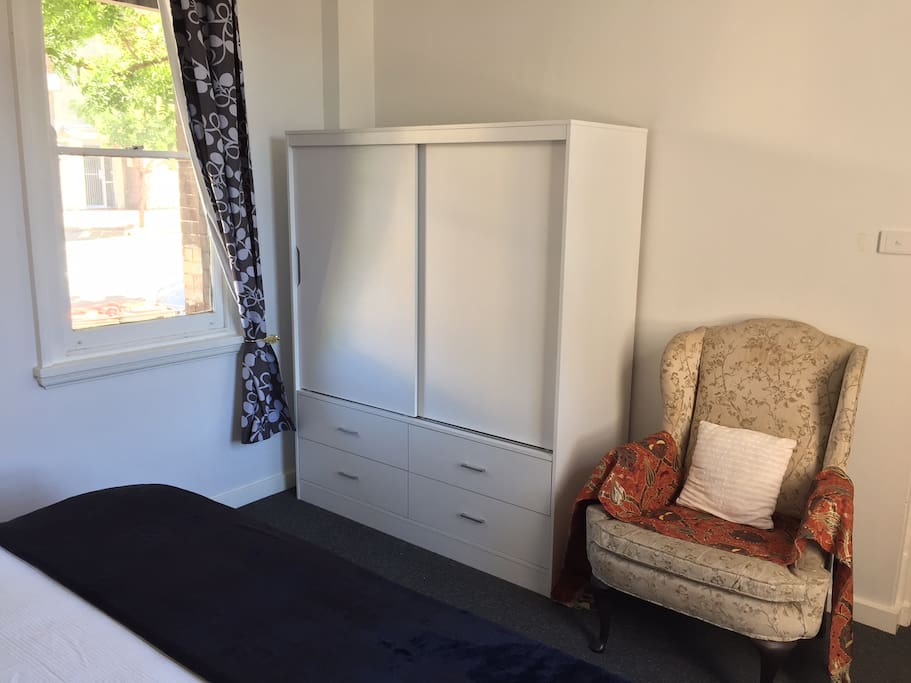 Bedroom with street view
