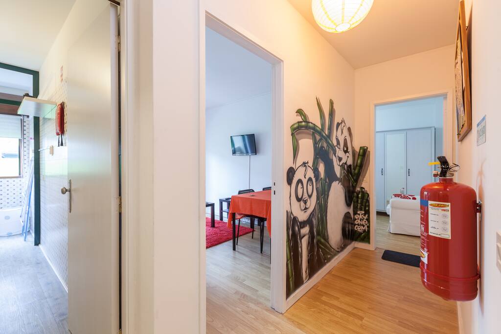The corridor connecting all the division of the apartment