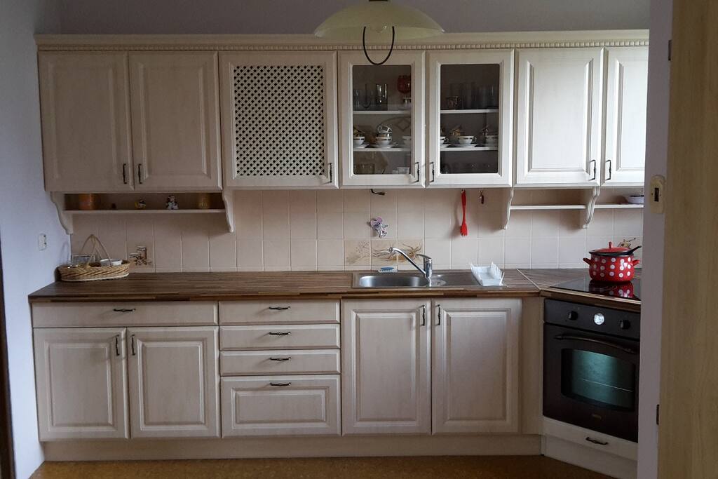 You can cook and use fridge in the kitchen
