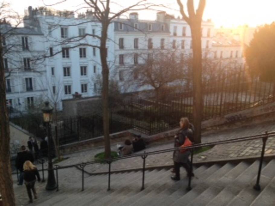 The stairs on the hill