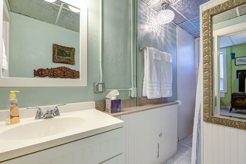Bath with tub and shower!