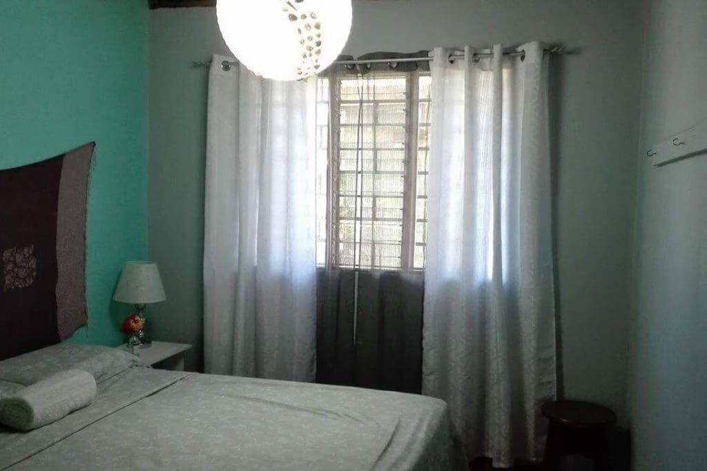 Room with one double bed