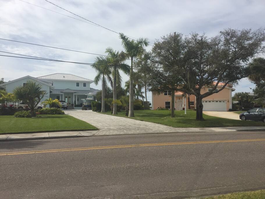 View across the street. The water is behind these houses.