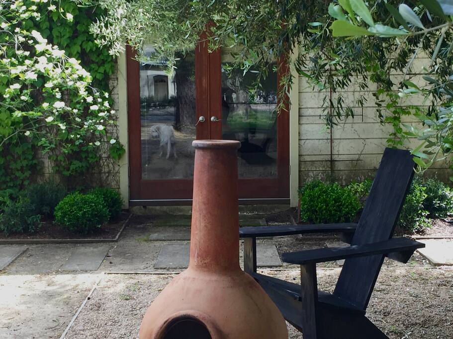 private entrance with outdoor fire pit to enjoy