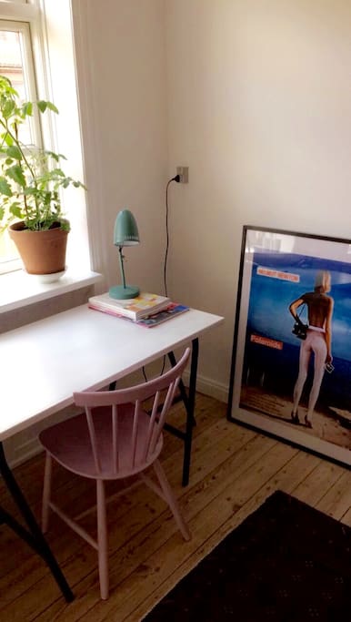 The desk in the livingroom