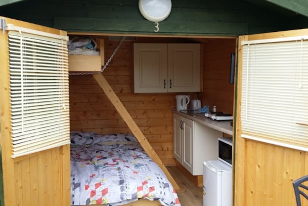The single bed folds away if not in use, providing you with more space