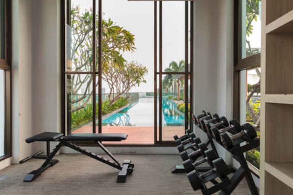 Fitness by the pool