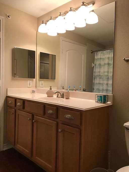 Double entrance master bathroom