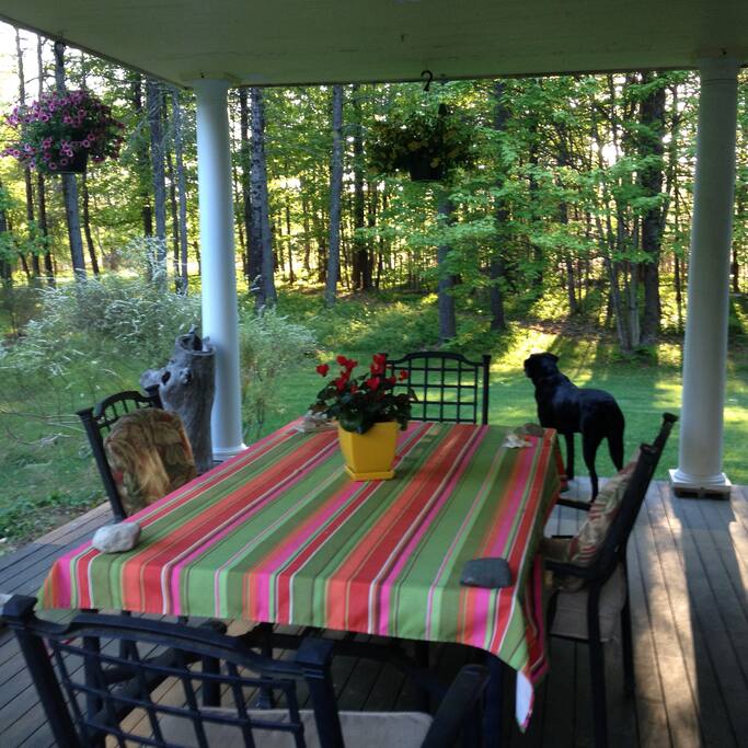 sunset on the deck