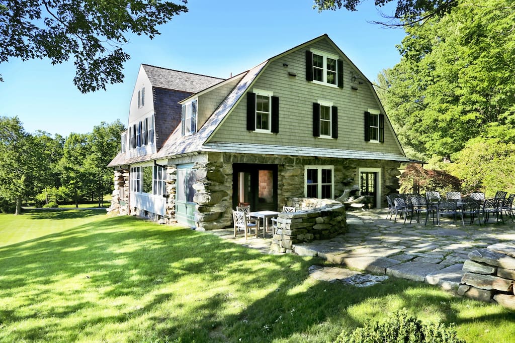 This vacation rental home offers great outdoor spaces, including this spacious patio.