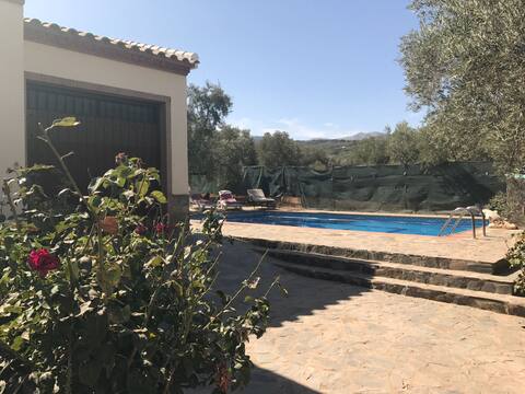 Quiet cottage with private pool.