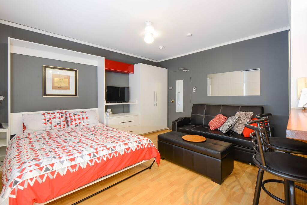 QS wallbed down with drawers, BIR and Sofa
