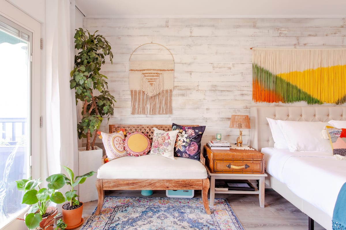 Watch the Sunset at a Boho-Chic Studio with Private Terrace