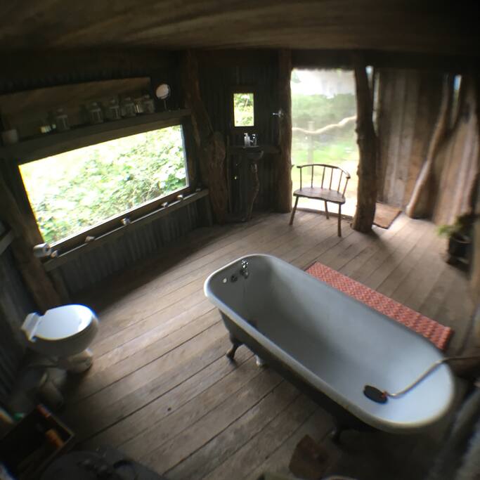 Bathroom with flushing compost loo!!