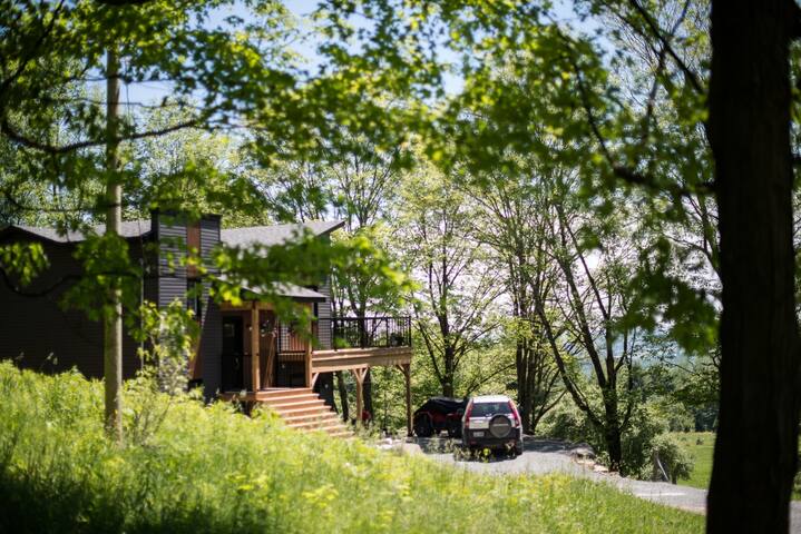 The chalet on the mountain.