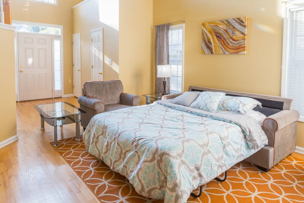 Fold out bed in living room