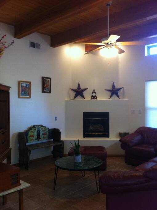 living room with fireplace