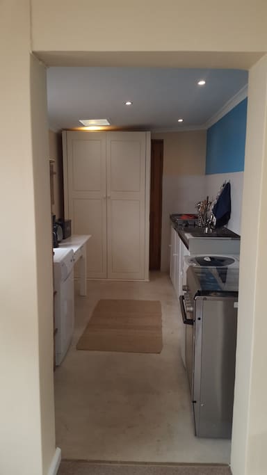 Through kitchen doorway
