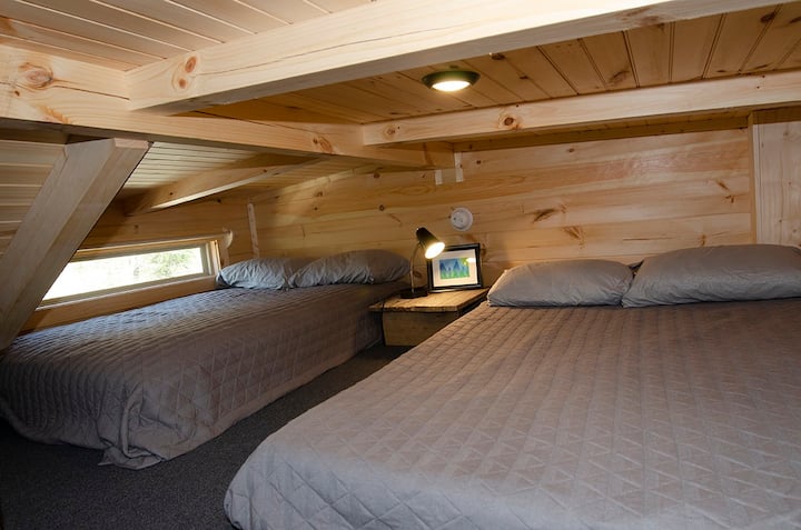 The loft is a great space with stair and handrail access to make it usable by kids and adults. 