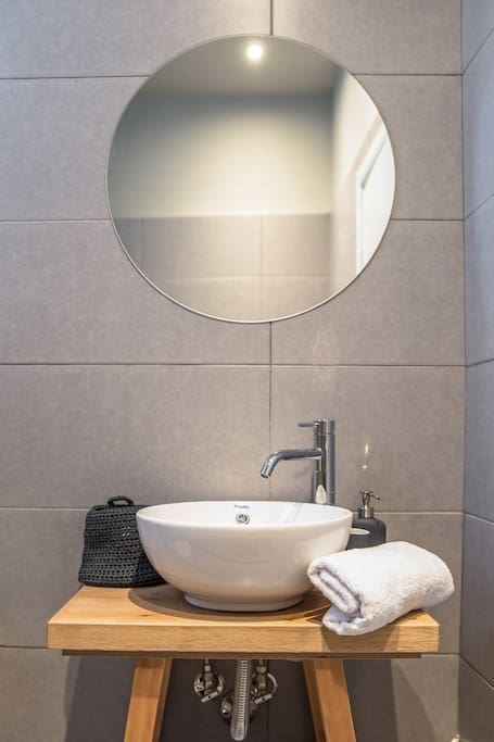 Modern designed bathroom with shower