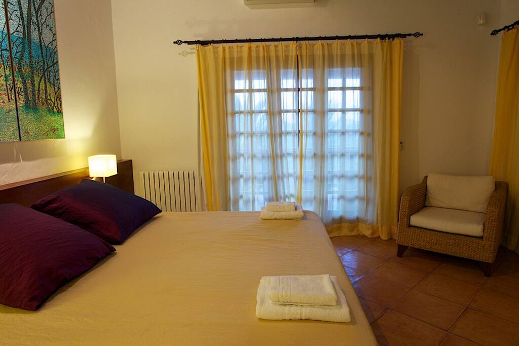 bedroom with terrace and sea view