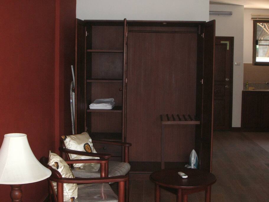 Wardrobe and sitting area