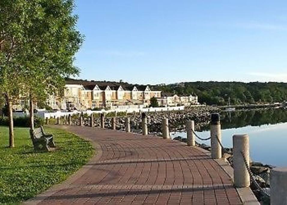 A view of our home from the beautiful Dewolf Park on the Bedford Waterfront.