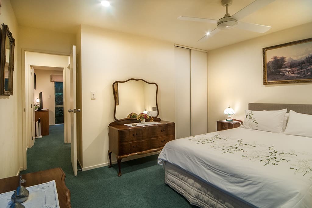 Guest bedroom with view to lounge