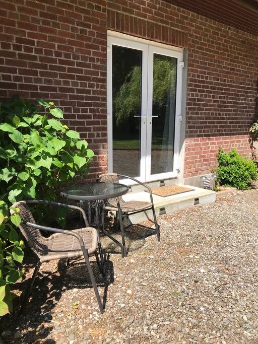 Seating area by entrance.