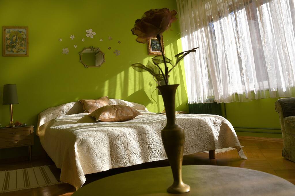 green apartment - main bedroom