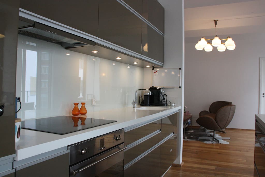 Kitchen. Modern and stylish. Nespresso machine.