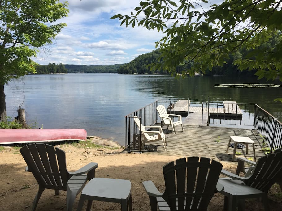 Dock and sitting area just a down the path from the cottage. Mooring cleats for your boat too.