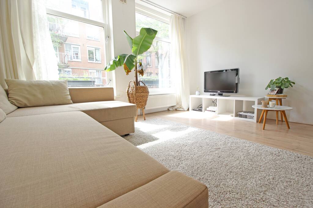 The bright living room