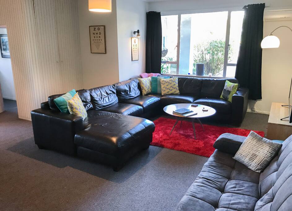 Relax and watch DVDs or TV on the 65 inch screen
