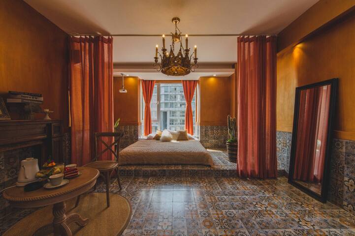 『温度 幕色』摩洛哥风情/地暖/离万象城50M/步行到五四广场奥帆中心/ 步行5分钟到五四广场地铁站