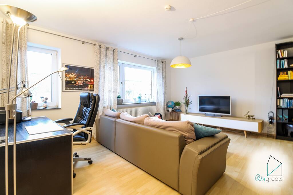 You can lay down at the sofa and relax or use the desk for doing work.