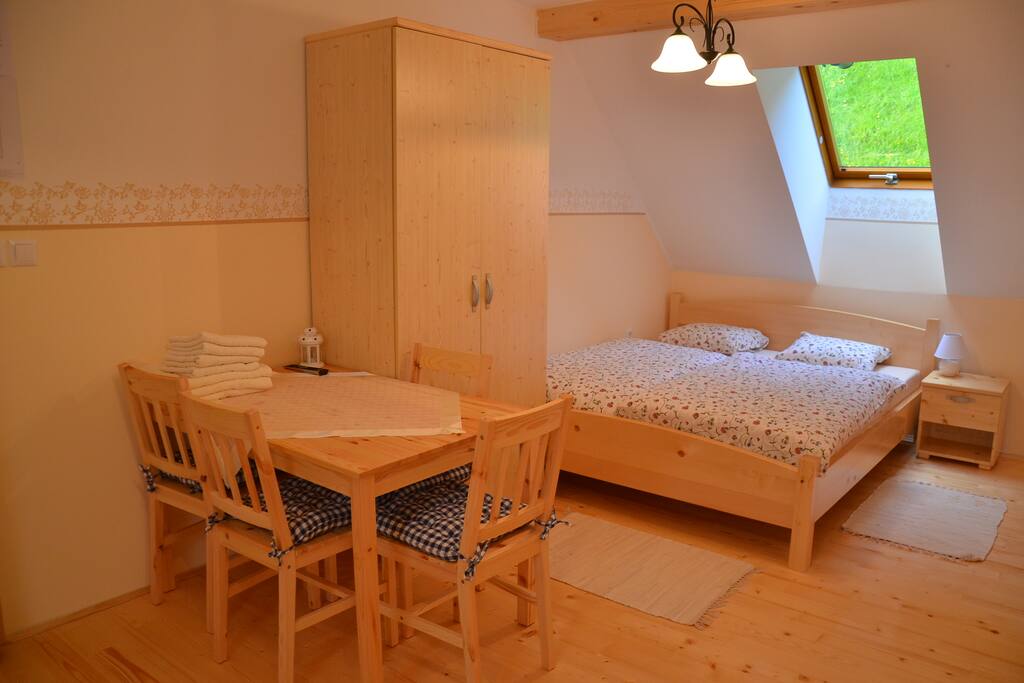 Apartment with two double beds and bathroom